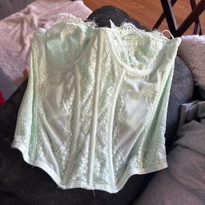 Urban Outfitters Mint Lace Crop Top
